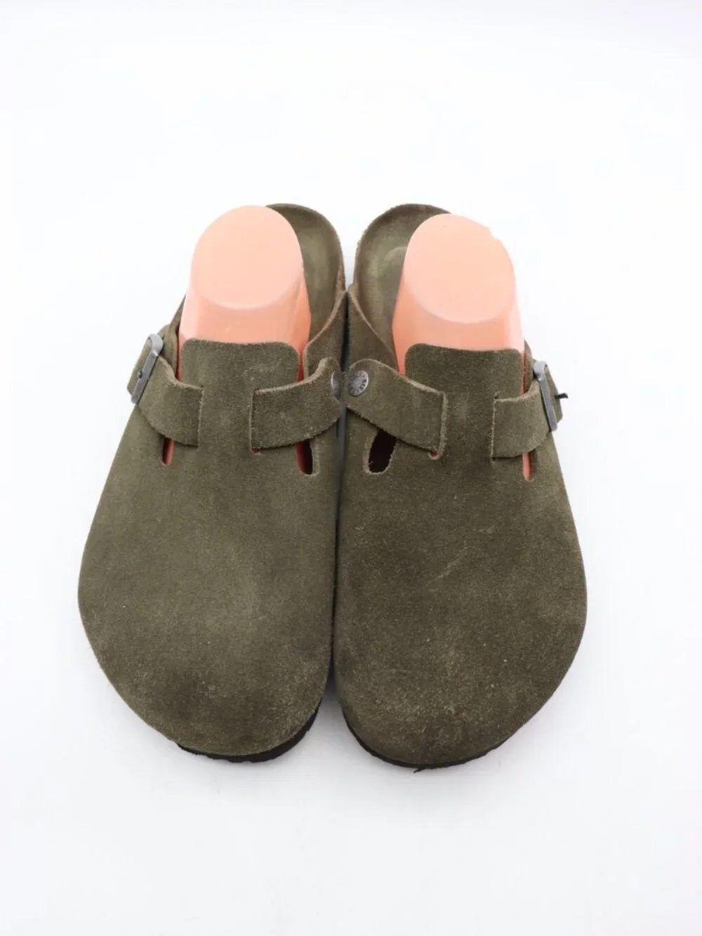 Birkenstock Boston Soft Footbed Men's EU 44 US 11 Olive Green Suede Shoes Clogs